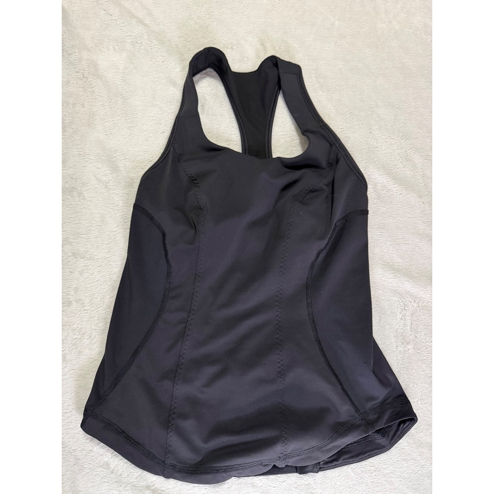 Lululemon Racerback Tank Top with Built-in Shelf Bra Black Women Size 4